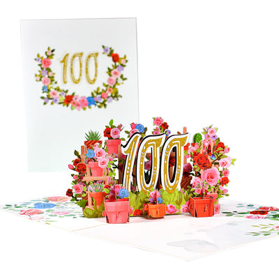 Flowers Anniversary Greeting Card 3D Stereo