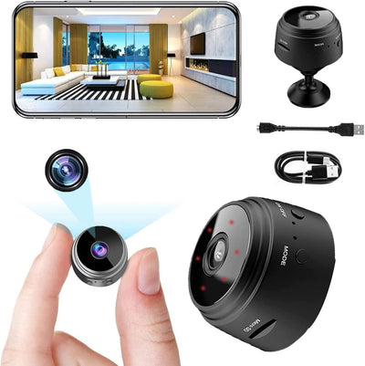 Telecamera Spia, 1080P HD Telecamera Nascosta Wifi Senza Fili Microcamera per Casa Lunga Durata Batteria Mini Videocamera Sorveglianza Interno Con Visione Notturna Rilevamento Di Movimento