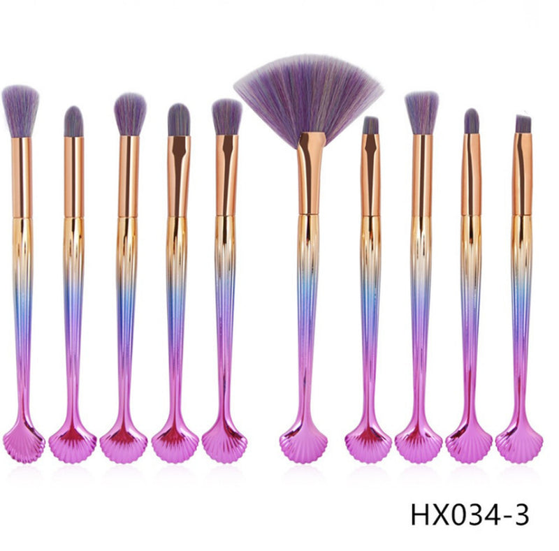 The Shell Makeup Brush Set - Purple Bristles