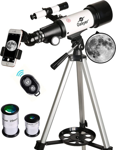 Telescopio, Apertura 70 Mm, 400 AZ, Rifrazione Astronomica per Bambini E Principianti Telescopio Da Viaggio Adulto D-70400