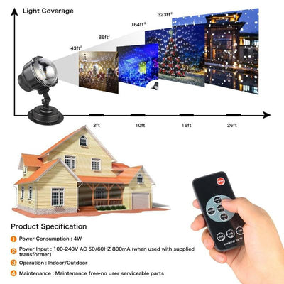 LED Christmas Light Projector Snow Projection Lamp