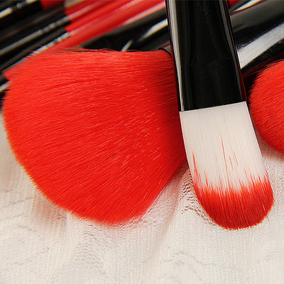 24 Big Red Makeup Brushes