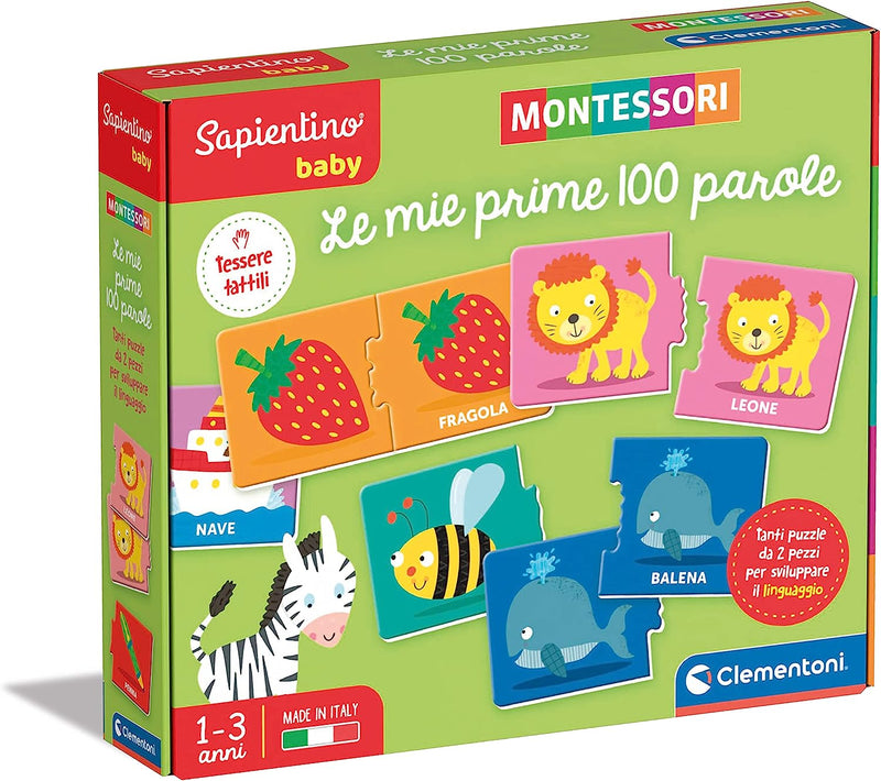 - Sapientino Baby Prime 100 Parole-Gioco Educativo 1 Anno, Flashcards, (Versione in Italiano), Giochi Montessori, Made in Italy, Multicolore, 16412