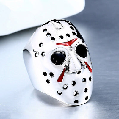 Cute Skull Painted Red Oil Ring