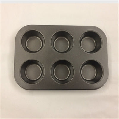 DIY Baking Tools Six Non Stick Coating of High Quality Flat round 6 Cups and 6 Hole Tray Cake Mold