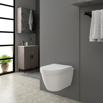 WS2543 Sedile WC Copriwater Chiusura Ammortizzata Soft Close Toilet Seat Bagno in Plastica Antibatterico Bianco