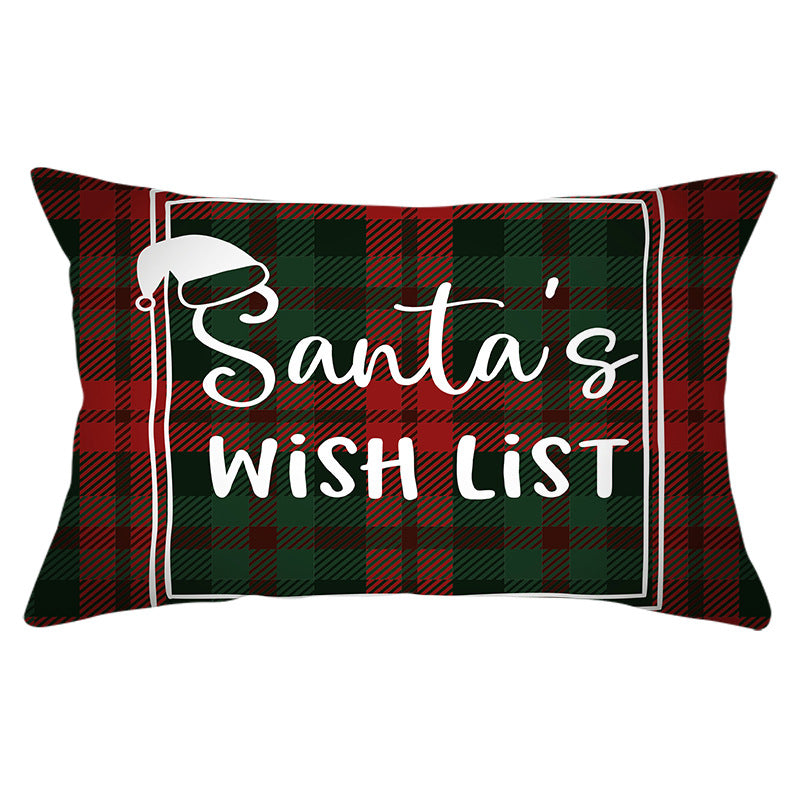 Christmas Printed Linen Backrest Pillowcase