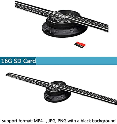 Proiettore Olografico,42Cm Ventola per Ologrammi,  Ologramma 3D Da Display Pubblicitario 3D, 700 Video Libreria E 224 LED per Segnaletica Aziendale, Bar, Casinò, Feste