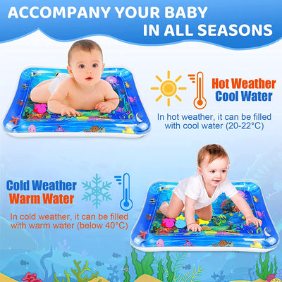 Tappetino Acqua Gonfiabile Neonato 70X50 CM, Stuoia Acqua Gonfiabile Bambini, Cuscino Gonfiabile Gioco PVC, Giocattolo Sensoriali Regalo Prenatale Pasqua Giochi Ragazzo Ragazza 3 6 9 12 Mesi