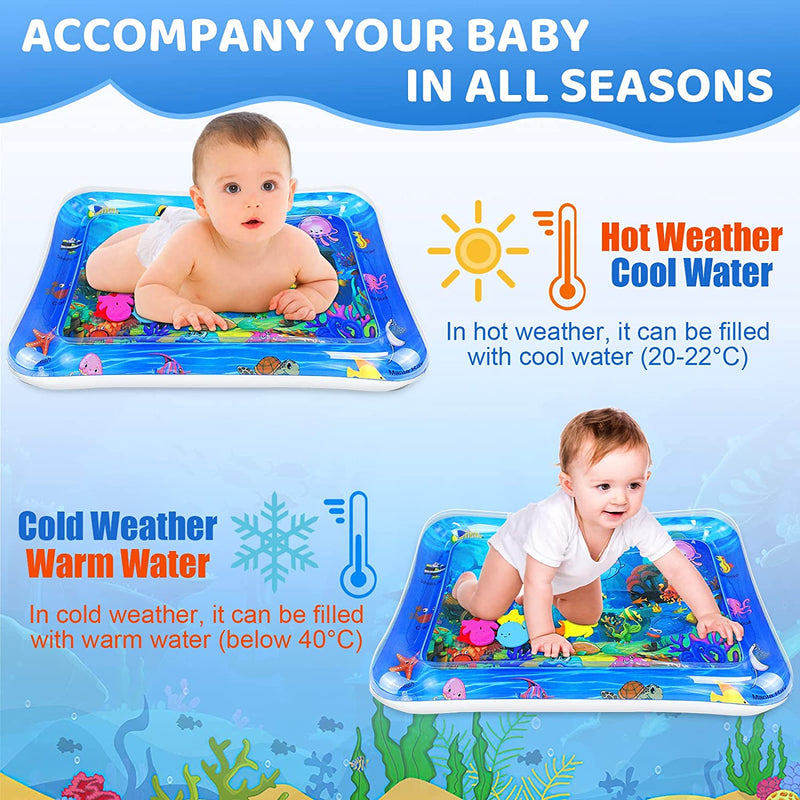 Tappetino Acqua Gonfiabile Neonato 70X50 CM, Stuoia Acqua Gonfiabile Bambini, Cuscino Gonfiabile Gioco PVC, Giocattolo Sensoriali Regalo Prenatale Pasqua Giochi Ragazzo Ragazza 3 6 9 12 Mesi