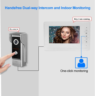 Video Citofono Campanello 7''TFT LCD Cablato Sistema Di Videocitofono per La Casa Monitor Indoor 700TVL Telecamera per Esterni IR Supporto Sbloccare(1 Camera 1 Monitor)