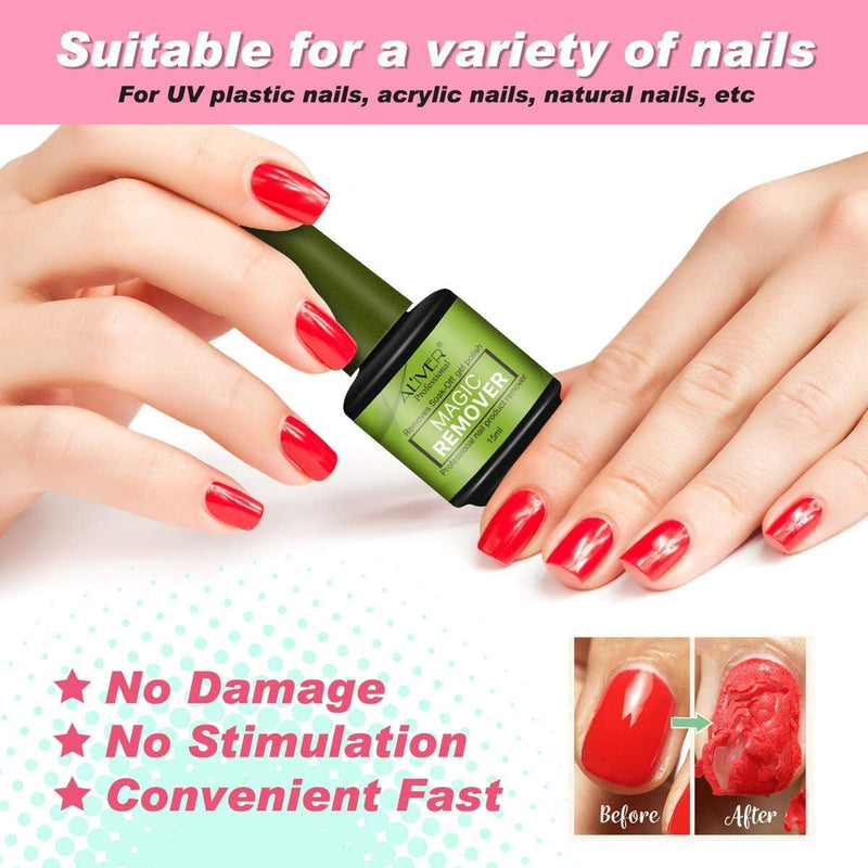 2 PCS Magic Nail Polish Remover, Professionale Rimuove Lo Smalto in Gel in 3-5 Ninuti, Facile E Veloce, Non Danneggia Le Unghie