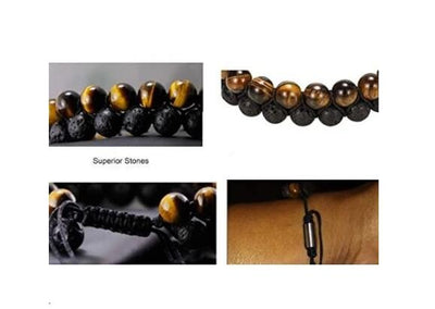 Tiger'S Eye & Lava Stone Bracelet