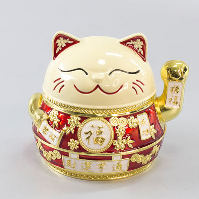 Lucky Cat Ashtray Creativity Personality Trendy Home Living Room with Cover Anti-Fly Ash Uxury High-End Simple Ashtray