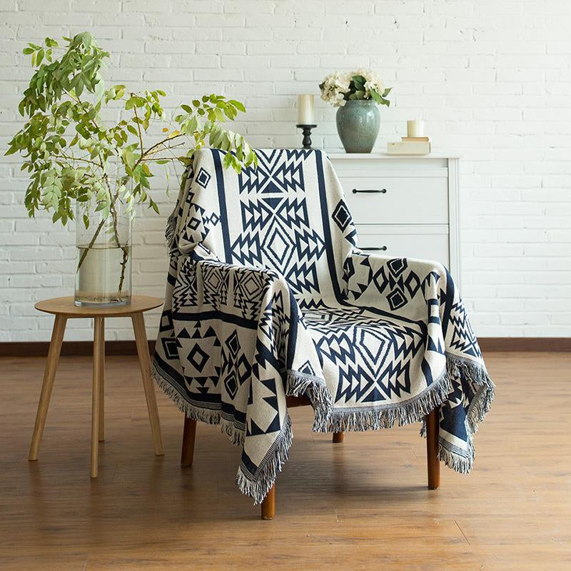 Geometric Cotton Blanket/ Throw/ Comforter