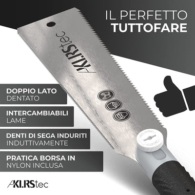 tec® Sega Giapponese Professionale - Sega a Dentatura Fine Ryoba Da 240 Mm - Ideale per La Lavorazione Del Legno E Della Plastica