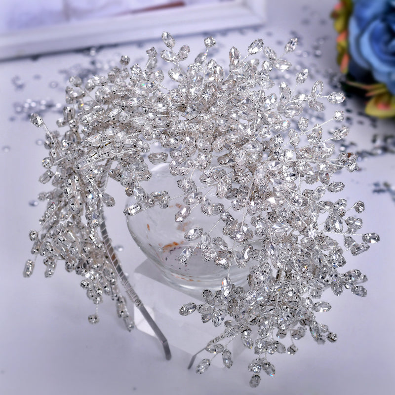 2021 New Heavy Handmade Rhinestone Ice and Snow Queen Wedding Crown