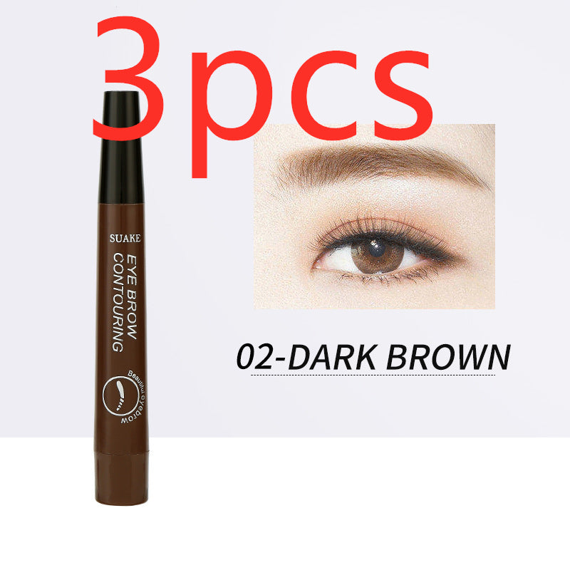 Four-Headed Eyebrow Pencil Long-Lasting No Blooming