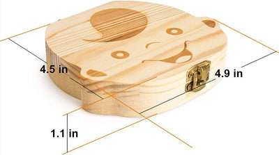 Scatola per Denti Da Latte[Ragazzi],Realizzata a Mano in Legno Durevole Denti Box Decidui Salva Ricordi Di Ragazzi[Versione Italiana]