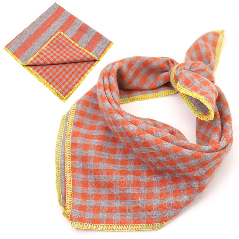 Plaid Double Sided Cotton Pet Scarf