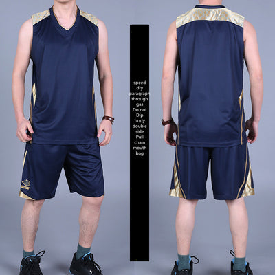 Basketball Sports Suit Men'S Summer 2021 Casual Wear Sleeveless Thin Vest Running Suit Shorts Sportswear