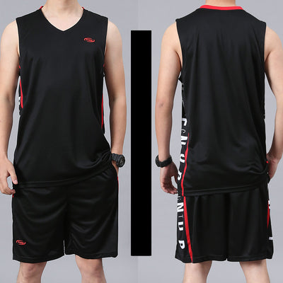 Basketball Sports Suit Men'S Summer 2021 Casual Wear Sleeveless Thin Vest Running Suit Shorts Sportswear