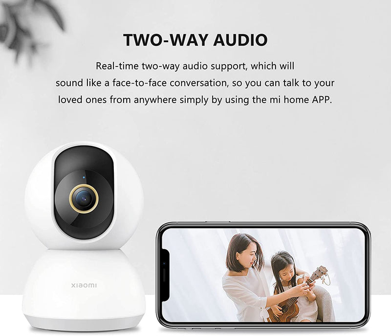 Mi Smart Camera C300 2K, Telecamera Wifi Interno Sorveglianza, Rilevamento Umano Intelligente AI, Risoluzione 2K, Rilevamento Umano Con IA -Lente 6P Apertura F1.4, Bianco