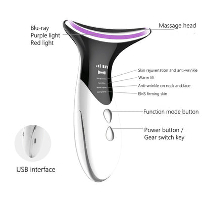 Neck Massager Color Light Skin Rejuvenation Neck Beauty Device