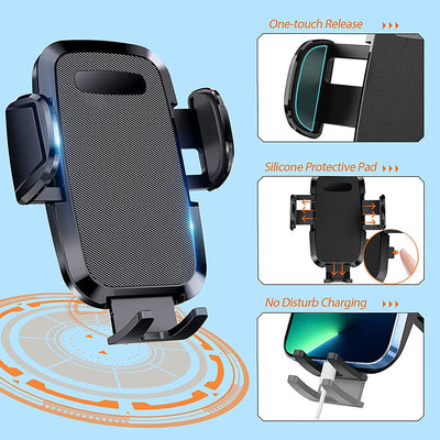 Porta Cellulare Auto - Super Forte Aspirazione, Tutto in Silicone Antiurto E Protezione, Vista Flessibile a 360° - Supporto Universale per Telefono Cruscotto Parabrezza