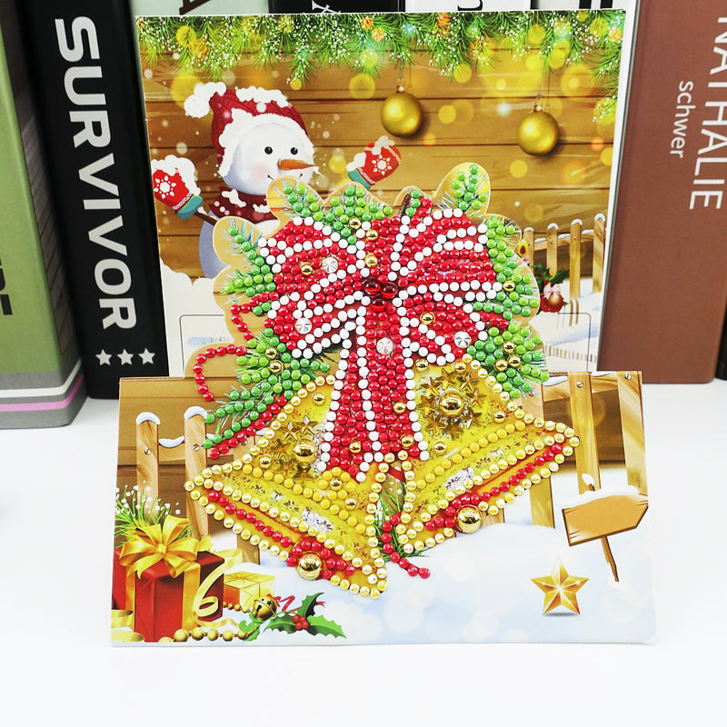 Christmas DIY Diamond Painting Greeting Cards 5D Cartoon Birthday Postcards Kids Festival Embroidery Greet Cards Gifts