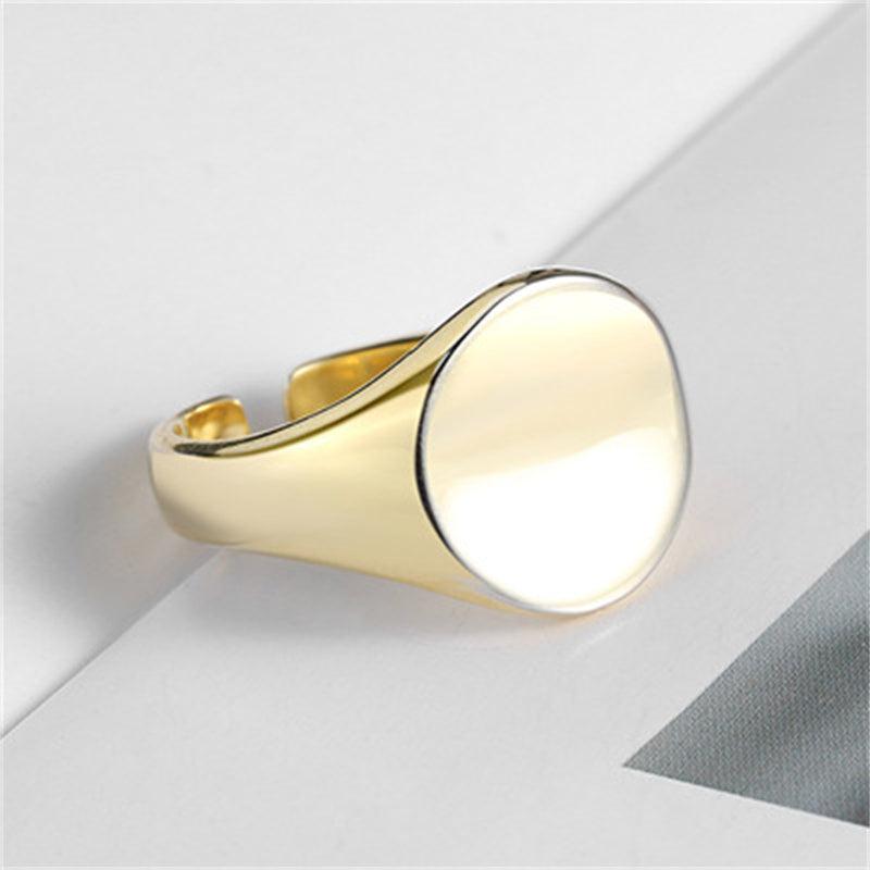 Personality Glossy Double-Layer Silver-Plated Ring Women