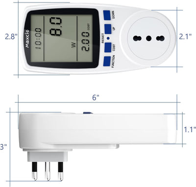 Misuratore Di Potenza, Misuratore Di Consumo Elettrico Con 7 Modalità Di Monitoraggio, Retroilluminazione, Contatore Elettrico Adatto a Varie Elettrodomestici, Potenza Massima 3680W- 2 Pezzi