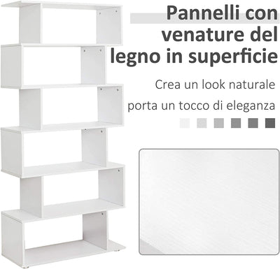 Libreria Di Design Mobili Ufficio Scaffale in Legno 80X24X191Cm Bianco