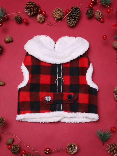 Christmas Coat Cotton-Padded Jacket Teddy Pomeranian Small Dog Autumn and Winter Clothes Thickened Dog Clothes