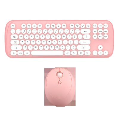 Wireless Keyboard and Mouse Set Girls Color Retro