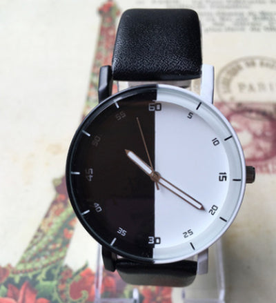 Black and White Mosaic Harajuku Creative Watch Student Table Personality Wild Men and Women Watch Couple Watches