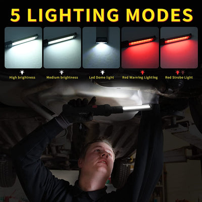 Torcia LED Lampada Da Lavoro Ricaricabile USB Lampada Magnetica COB Lampade Di Ispezione 5 Modalità Lampada E Gancio per Auto/Campeggio/Bbq/Home E Di Emergenza