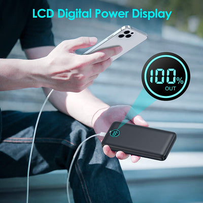 Power Bank 26800Mah, 25W PD3.0+QC4.0 Ricarica Rapida Caricatore Portatile Con Display LCD 3 Uscite E PD Ingressi Caricabatterie Portatile per Iphone Samsung Huawei Xiaomi.