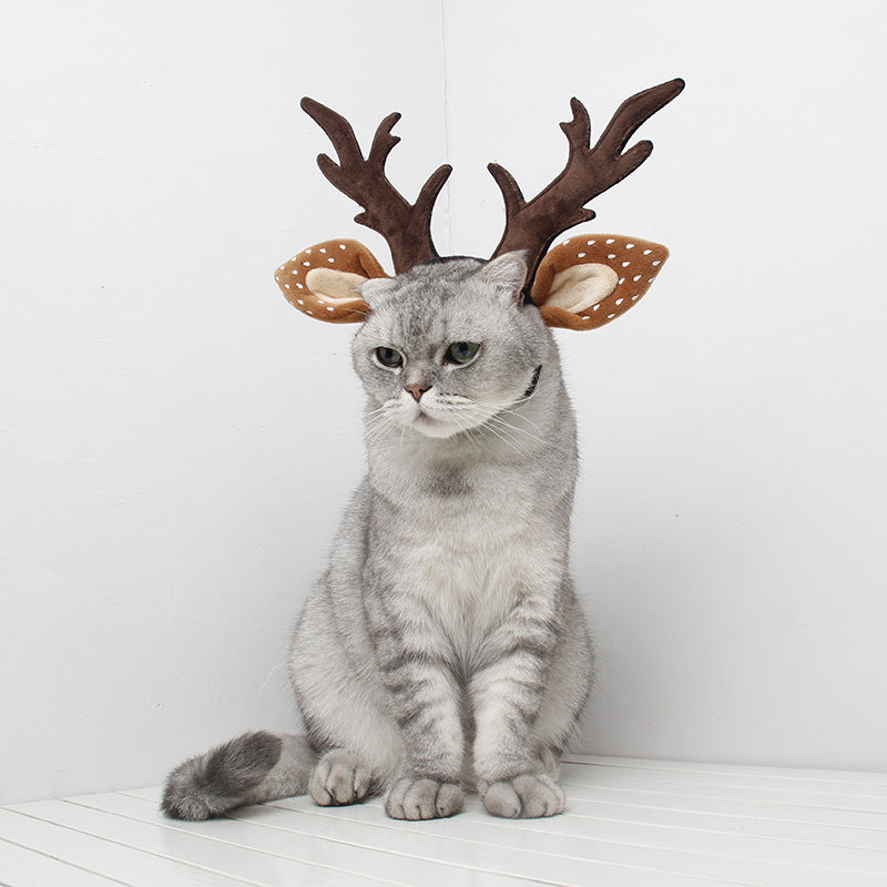 Cute Plush Pet Christmas Antler Headband