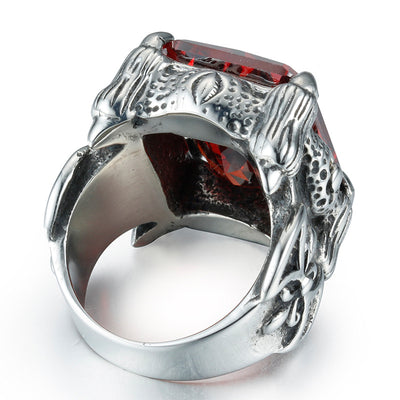 Titanium Steel Men'S Zircon Ring