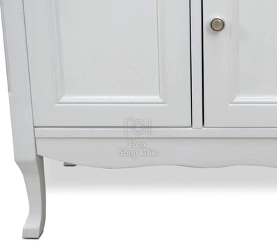 Mobile a Colonna Multiuso in Legno Bianco Opaco in Stile Shabby Chic