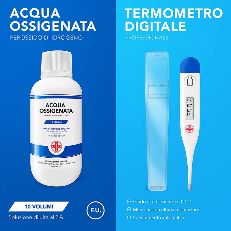 ® Kit Di Pronto Soccorso Professionale per Auto Casa Viaggio Barca Moto Trekking Con TERMOMETRO E DISINFETTANTE 