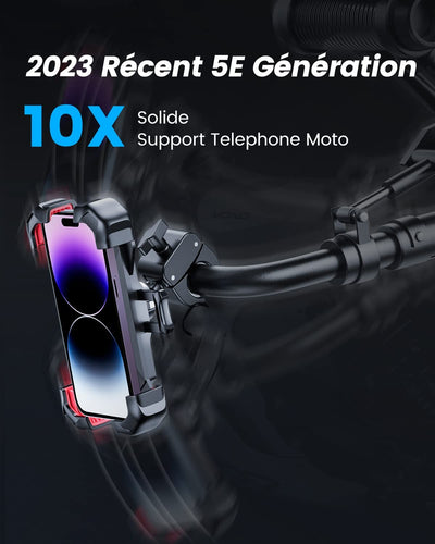 2023  Supporto Telefono Bicicletta, [1S Blocco][100Mph Militare Antivibrante] Porta Cellulare Moto, [5S Installazione ] Universale Manubrio Holder per Iphone 14, Samsung S23, 4,7-7" Smartphone