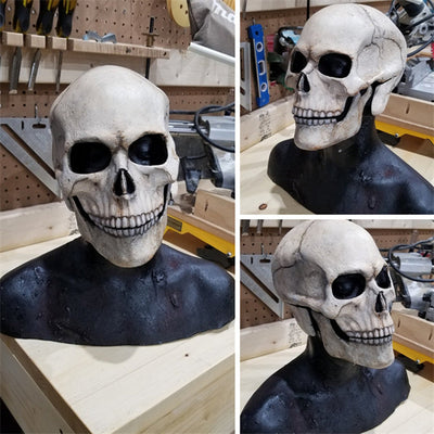 Full Head Skull Mask Helmet with Movable Jaw 3D Skeleton Skull Horror Mask Adults Cosplay Costume