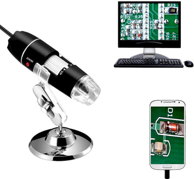 40 a 1000 X Ingrandimento USB Microscopio Digitale Endoscopio, 8 LED USB 2.0, Mini Videocamera Con Adattatore OTG E Metallo Supporto, Compatibile Con Mac E Windows 7 8 10 11 Android Linux