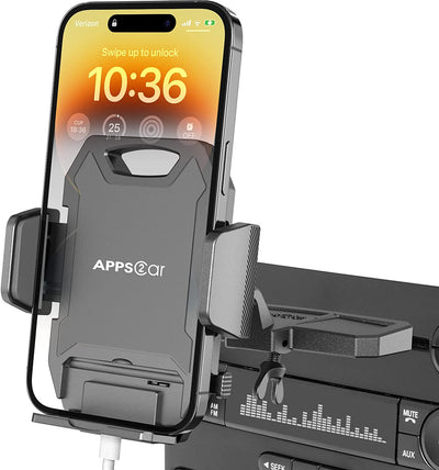 Supporto Cellulare Auto CD, Porta Cellulare Auto CD Con 360 ° Girevole per Tutti Gli Smartphone E GPS, Iphone 13 12 11 Pro Max Xs Max X XR Galaxy S21 S20 Huawei Xiaomi Redmi Pixel LG, ECC