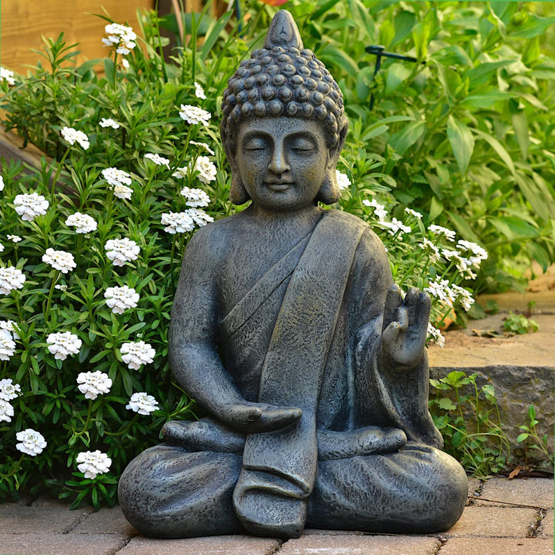 Buddha Scultura Carattere Statua 52Cm Terrazza Giardino Budda