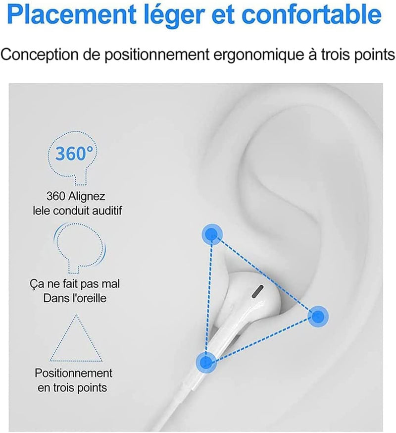 Cuffie-Auricolari-Cuffiette Con Filo, Cuffie Stereo Con Microfono, Alta Definizione, Resistente Al Sudore, Isolamento Acustico, Collega E Usa 3.5Mm Jack, per Iphone, Samsung, Huawei Etc.