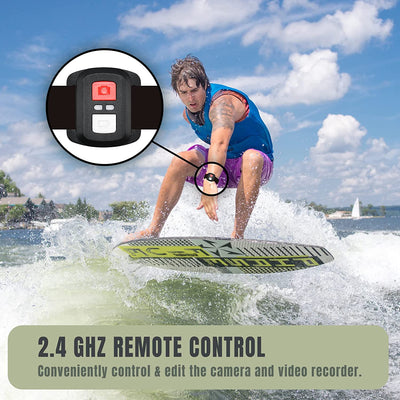 Action Cam, 20MP Action Cam 4K Con Touch Screen, Stabilizzatore EIS, Impermeabile Fino a 40M Sotto L'Acqua
