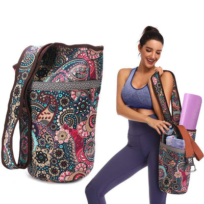 Yoga Mat Bag Casual Fashion Canvas Yoga Bag Backpack with Large Size Zipper Pocket Fit Most Size Mats Yoga Mat Tote